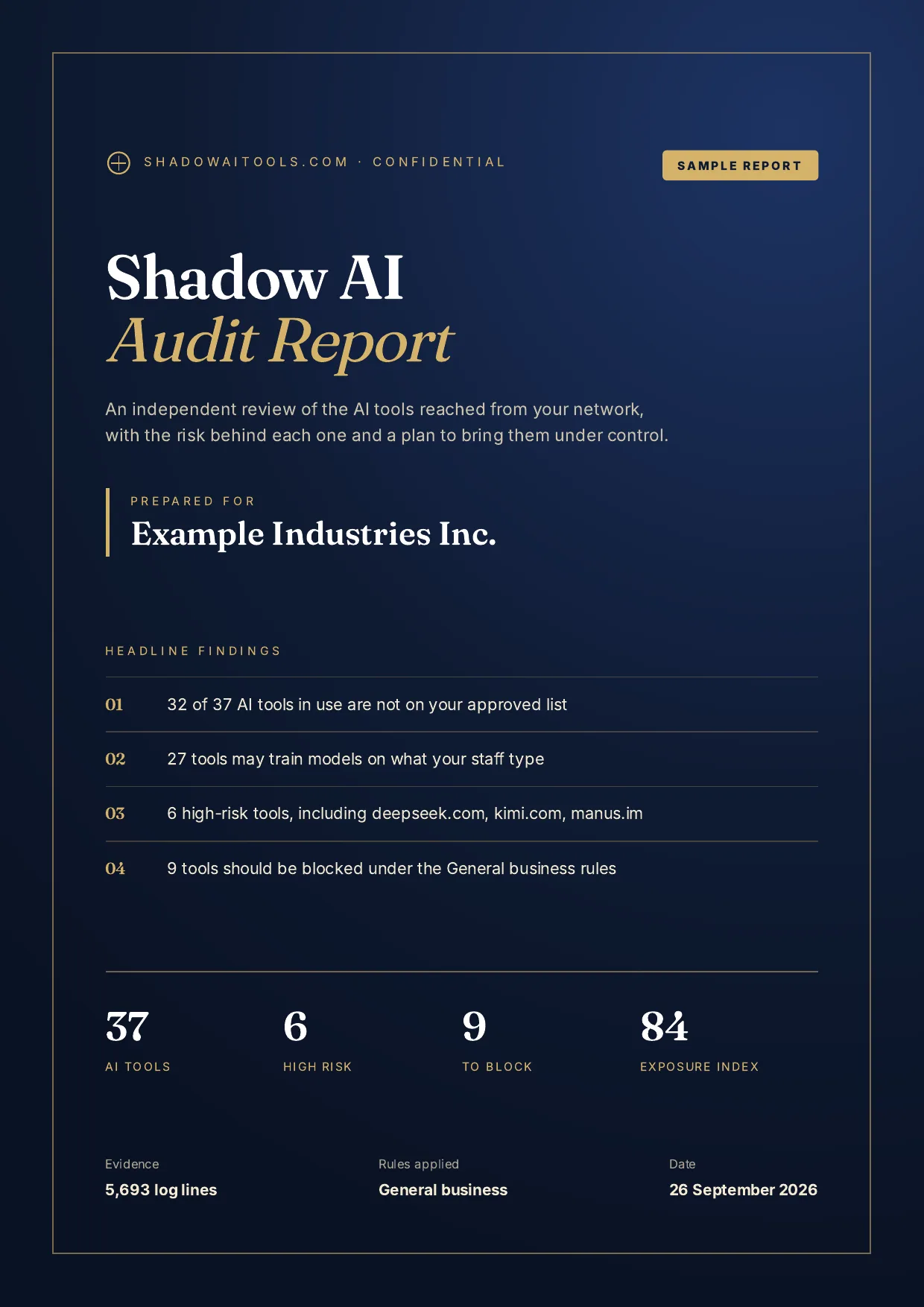 Page 1 of 10 of the full report sample report